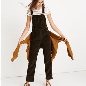 Madewell corduroy straight leg overalls